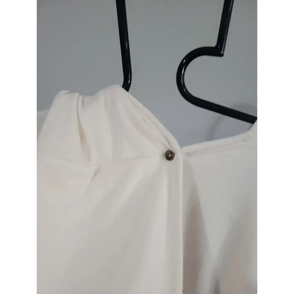 Cuddl Dud One Size Reg Cream Stretch Fleece Wrap Removable Scarf A667660 NWOT